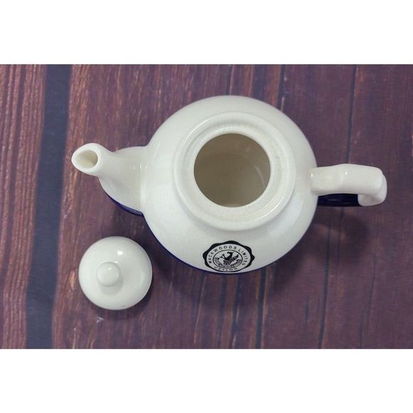 Miniature Tea and Teapot Blue and White By Mackwoods Of Ceylon Rare - Picture 5 of 10